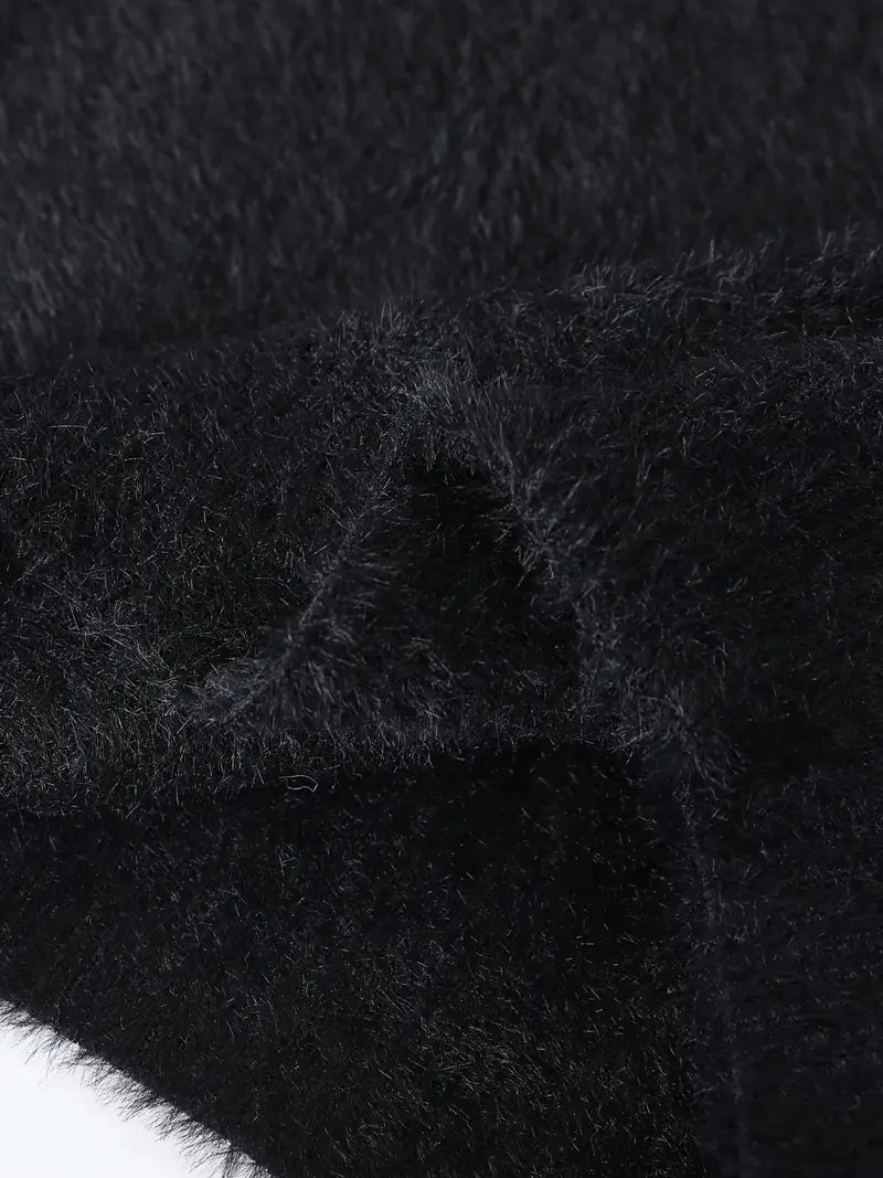 Commisely Deer Embroidered Knitted Sweater – Cream & Gray